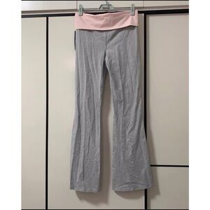 Stylish Gray Pants with Pink Waistband